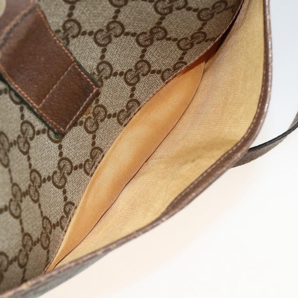 GUCCI GG Supreme Web Sherry Line Bag PVC Beige Gold 89 02 032 Auth BAZ577