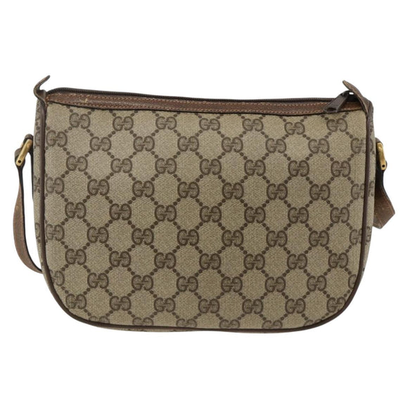 GUCCI GG Supreme Web Sherry Line Bag PVC Beige Gold 89 02 032 Auth BAZ577