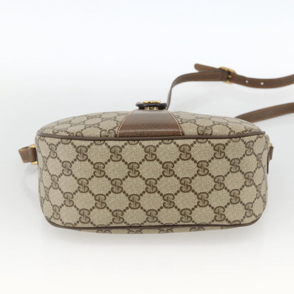 GUCCI GG Supreme Web Sherry Line Bag PVC Beige Gold 89 02 032 Auth BAZ577