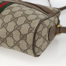 GUCCI GG Supreme Web Sherry Line Bag PVC Beige Gold 75 02 004 Auth BAZ578-10