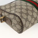 GUCCI GG Supreme Web Sherry Line Bag PVC Beige Gold 75 02 004 Auth BAZ578-13