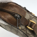 GUCCI GG Supreme Web Sherry Line Bag PVC Beige Gold 75 02 004 Auth BAZ578-14