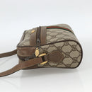 GUCCI GG Supreme Web Sherry Line Bag PVC Beige Gold 75 02 004 Auth BAZ578-4