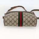GUCCI GG Supreme Web Sherry Line Bag PVC Beige Gold 75 02 004 Auth BAZ578-9