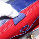 CELINE Hand Bag Leather Light Blue Gold Auth BAZ584A-21