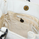 CHANEL Chain Hand Bag Leather White CC Auth BAZ593A-19