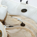 CHANEL Chain Hand Bag Leather White CC Auth BAZ593A-21