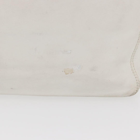CHANEL Chain Hand Bag Leather White CC Auth BAZ593A