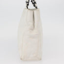 CHANEL Chain Hand Bag Leather White CC Auth BAZ593A-5