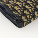 Christian Dior Trotter Canvas Shoulder Bag Navy Gold Auth BAZ595A-16
