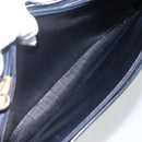 Christian Dior Trotter Canvas Shoulder Bag Navy Gold Auth BAZ595A-12