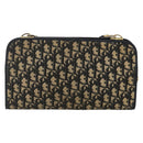Christian Dior Trotter Canvas Shoulder Bag Navy Gold Auth BAZ595A-2