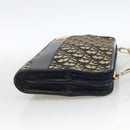 Christian Dior Trotter Canvas Shoulder Bag Navy Gold Auth BAZ595A-4