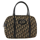 Christian Dior Trotter Canvas Hand Bag Navy Gold Auth BAZ596-1