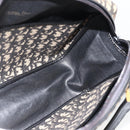 Christian Dior Trotter Canvas Hand Bag Navy Gold Auth BAZ596-18