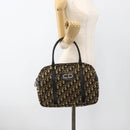 Christian Dior Trotter Canvas Hand Bag Navy Gold Auth BAZ596-21