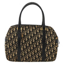Christian Dior Trotter Canvas Hand Bag Navy Gold Auth BAZ596-2