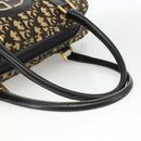 Christian Dior Trotter Canvas Hand Bag Navy Gold Auth BAZ596-7