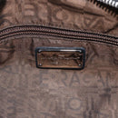 Salvatore Ferragamo Gancini Hand Bag Patent leather Khaki Silver Auth BAZ602-16