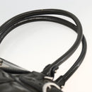 Salvatore Ferragamo Gancini Hand Bag Patent leather Khaki Silver Auth BAZ602-9