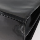 Salvatore Ferragamo Gancini Hand Bag Patent leather 2way Black Gold Auth BAZ603-18