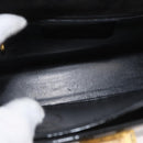 Salvatore Ferragamo Gancini Hand Bag Patent leather 2way Black Gold Auth BAZ603-11