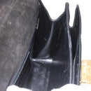 Salvatore Ferragamo Gancini Hand Bag Patent leather 2way Black Gold Auth BAZ603-21