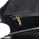 Salvatore Ferragamo Gancini Hand Bag Patent leather 2way Black Gold Auth BAZ603-26