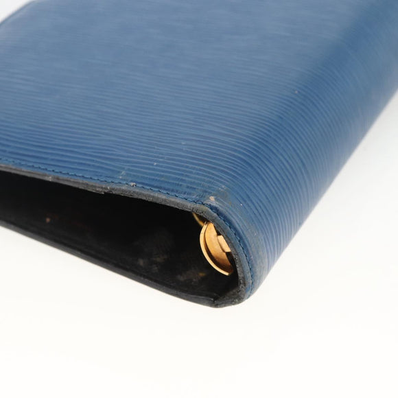 LOUIS VUITTON Epi Agenda MM Day Planner Cover Blue Myrtille R2004G Auth BAZ604