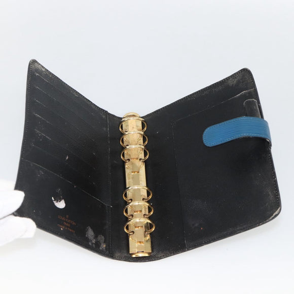 LOUIS VUITTON Epi Agenda MM Day Planner Cover Blue Myrtille R2004G Auth BAZ604