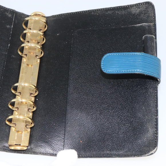 LOUIS VUITTON Epi Agenda MM Day Planner Cover Blue Myrtille R2004G Auth BAZ604