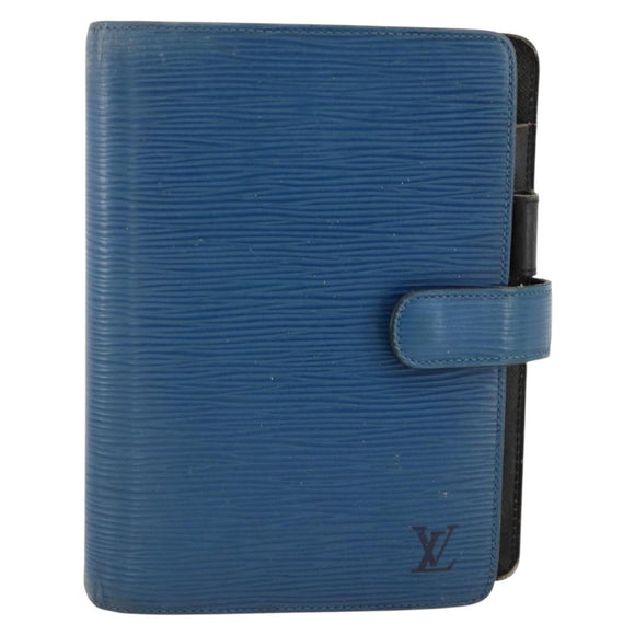 LOUIS VUITTON Epi Agenda MM Day Planner Cover Blue Myrtille R2004G Auth BAZ604