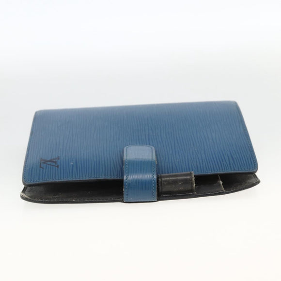 LOUIS VUITTON Epi Agenda MM Day Planner Cover Blue Myrtille R2004G Auth BAZ604