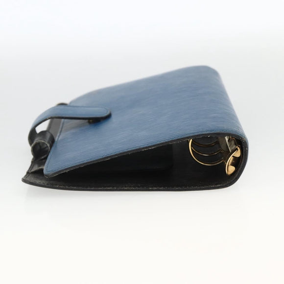 LOUIS VUITTON Epi Agenda MM Day Planner Cover Blue Myrtille R2004G Auth BAZ604
