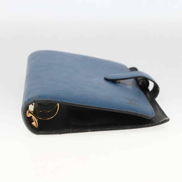 LOUIS VUITTON Epi Agenda MM Day Planner Cover Blue Myrtille R2004G Auth BAZ604