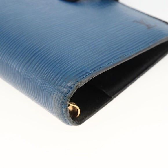 LOUIS VUITTON Epi Agenda MM Day Planner Cover Blue Myrtille R2004G Auth BAZ604