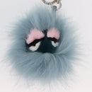 FENDI Bagbugs Monster Taschenanhänger Hellblau Auth BAZ611A-3