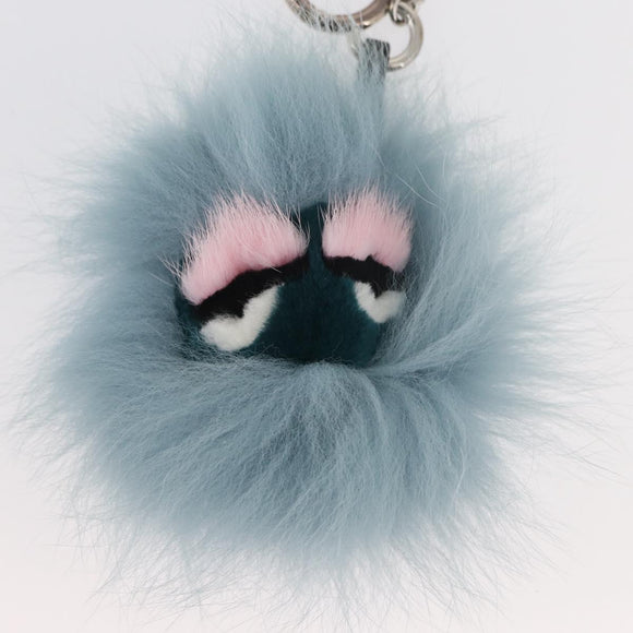 FENDI Bagbugs Monster Taschenanhänger Hellblau Auth BAZ611A