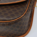 CELINE Macadam Canvas Star Ball Shoulder Bag PVC Leather Brown Gold Auth BAZ619A-14