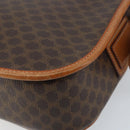 CELINE Macadam Canvas Star Ball Shoulder Bag PVC Leather Brown Gold Auth BAZ619A-16