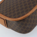 CELINE Macadam Canvas Star Ball Shoulder Bag PVC Leather Brown Gold Auth BAZ619A-17