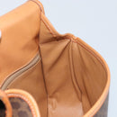 CELINE Macadam Canvas Star Ball Shoulder Bag PVC Leather Brown Gold Auth BAZ619A-20