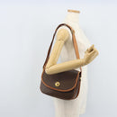 CELINE Macadam Canvas Star Ball Shoulder Bag PVC Leather Brown Gold Auth BAZ619A-23