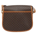 CELINE Macadam Canvas Star Ball Shoulder Bag PVC Leather Brown Gold Auth BAZ619A-2
