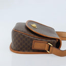 CELINE Macadam Canvas Star Ball Shoulder Bag PVC Leather Brown Gold Auth BAZ619A-3