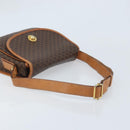 CELINE Macadam Canvas Star Ball Shoulder Bag PVC Leather Brown Gold Auth BAZ619A-7