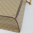 CELINE Macadam Canvas Shoulder Bag PVC Leather Beige Gold Auth BAZ620A-12