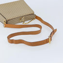 CELINE Macadam Canvas Shoulder Bag PVC Leather Beige Gold Auth BAZ620A-7