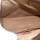 CELINE Macadam Canvas Circle Hand Bag PVC Leather Brown Gold Auth BAZ621-11