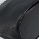 CELINE Circle Shoulder Bag Leather Black Gold Auth BAZ623A-15
